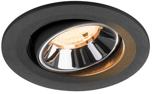 SLV NUMINOS® MOVE S, Deckeneinbauleuchte schwarz/chrom 2700 K 55°