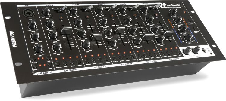 Power Dynamics PDZM700 6-Kanal-Installationsmischpult USB 4 Zonen -B-Stock-