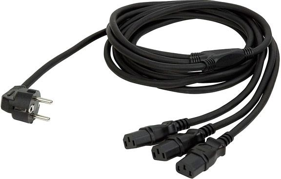 Showtec Kaltgeräte Netzkabel 3er Splitter Länge: 3 m