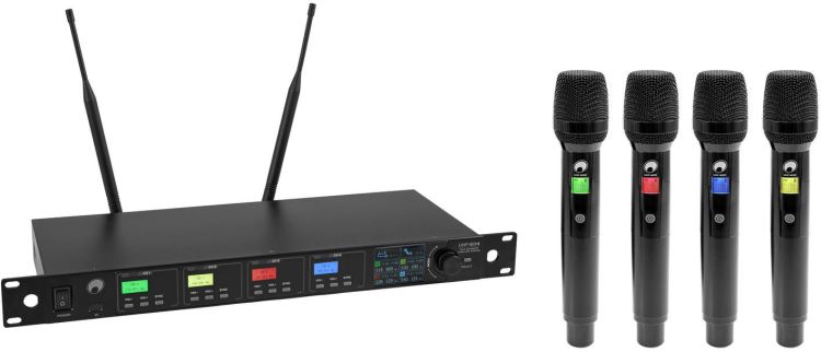 OMNITRONIC UHF-604 4-Kanal Funkmikrofon-System 823-832/863-865 MHz