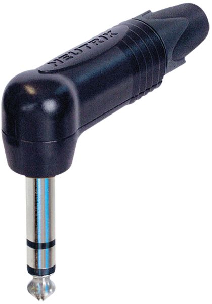 NEUTRIK-Klinkenstecker 6,3 mm Stereo – 90°, schwarzes Gehäuse