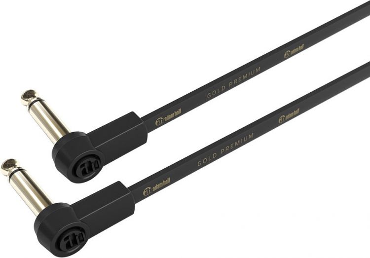 Adam Hall Cables K4 IRR 0120 FLM - Flat Audio Cable, 6.3 mm Mono Gold Plug, 1.2 m