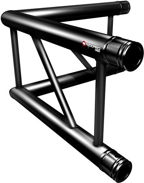 Naxpro-Truss FD 32 C21V 90° 2 Weg Winkel RAL9005 - Schwarz - Seidenmatt -B-Stock-