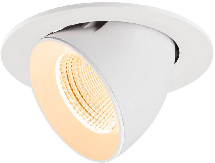 SLV NUMINOS® GIMBLE L, Deckeneinbauleuchte, 2700 K, 55°, IP20, rund, weiß