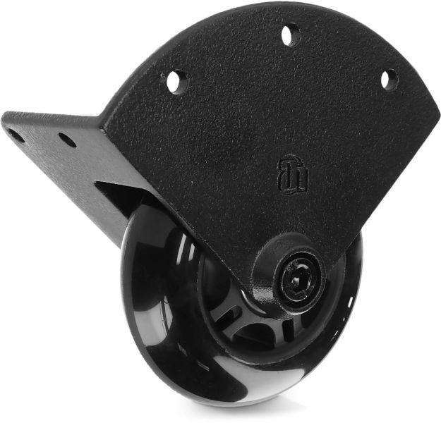 Adam Hall Hardware 37450S BLK - Einbau-Eckrolle mit weichem Rad, 75 mm, schwarz