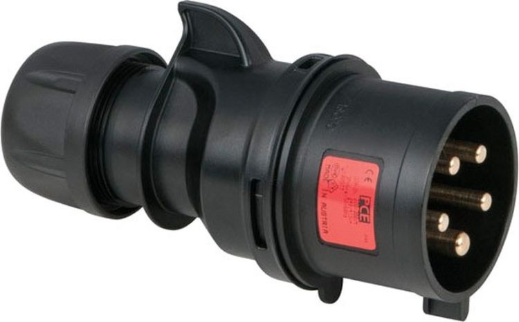 PCE CEE 32A 400V 5p Stecker männlich - Schwarz, Turbo Twist, IP44