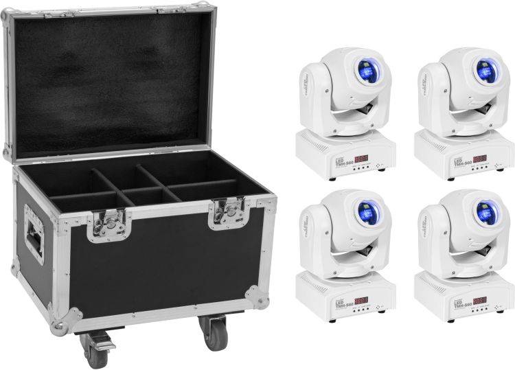 EUROLITE Set 4x LED TMH-S60 Moving-Head-Spot ws + Case