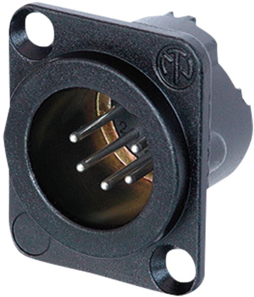 Neutrik NC5MD-LX-BAG - XLR 5p. Chassis Male - Silberkontakte, schwarz