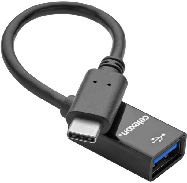 celexon USB-C auf USB-A M/F Adapter, schwarz