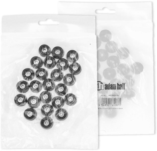 Adam Hall Hardware 4903 M 24 AH - Set 24 x GUMMIFU ß 20 x 9 mm im Beutel