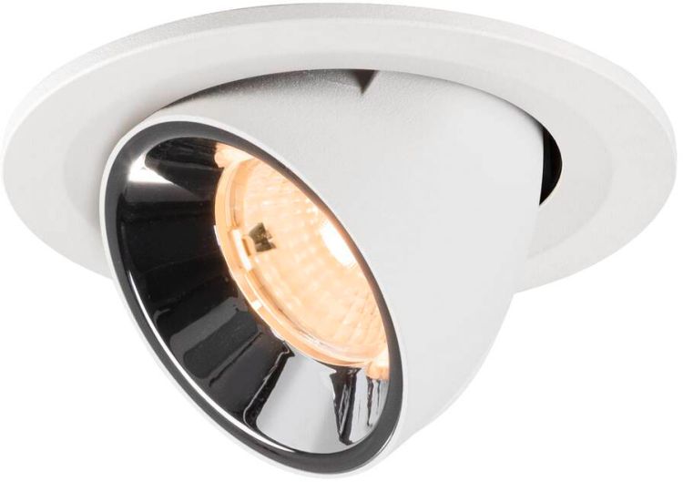 SLV NUMINOS® GIMBLE S, Deckeneinbauleuchte weiß/chrom 2700 K 55°