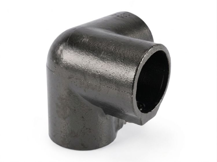 Riggatec Rohrverbinder Dreiweg-Eckstück für 48,3 mm Rohr in Schwarz