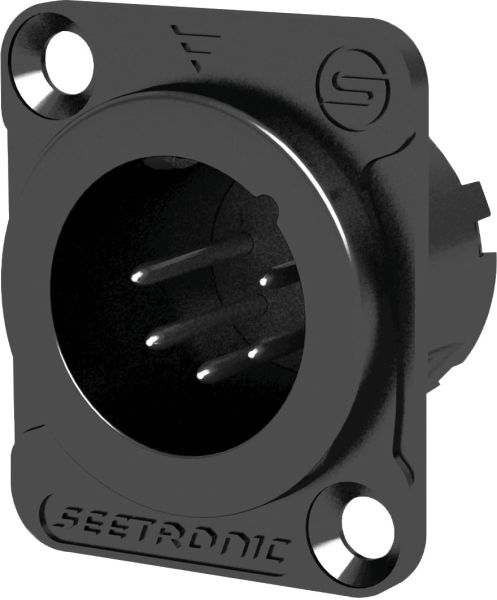 Seetronic XLR 5P Chassis, male Schwarzes Gehäuse