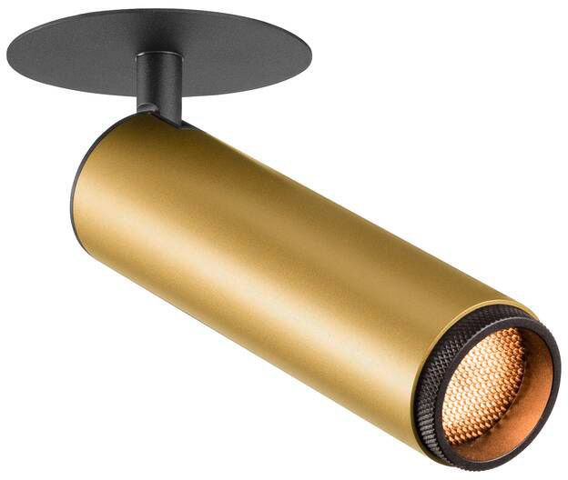 SLV GRIP! M, Deckeneinbauleuchte, PHASE, 2700 K, 42°, IP20, zylindrisch, gold / schwarz