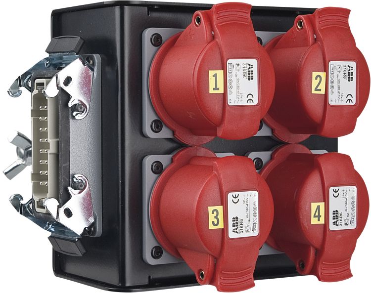 Showtec Breakout-box  4 x CEE 4P 16A Red