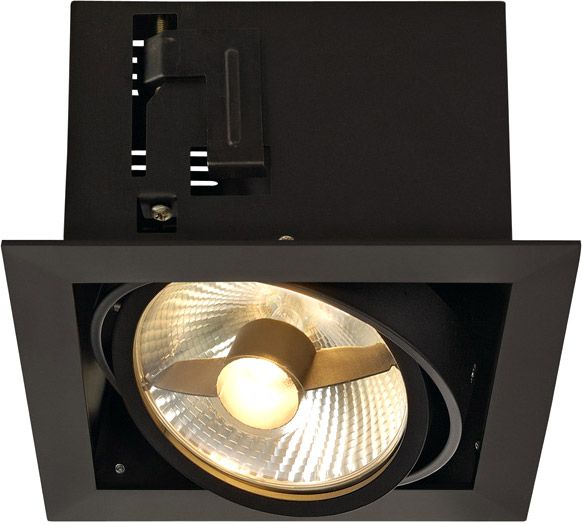 SLV KADUX 1 ES111 Downlight, eckig, mattschwarz, max. 50W