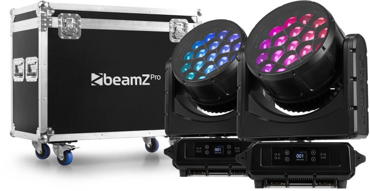 beamZ Pro Nereid1940 Outdoor LED Moving Head Zoom 19x40W 2 Stück im Flightcase