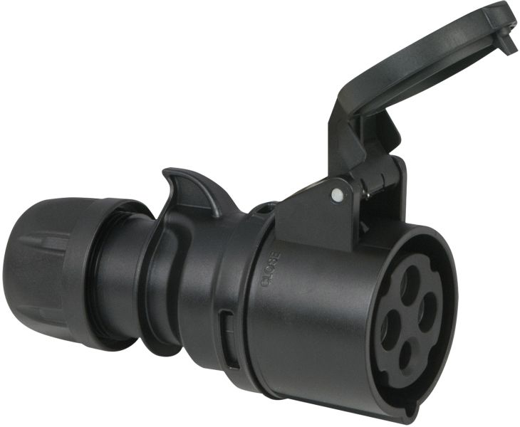 PCE CEE 16A 400V 4p Stecker weiblich - Schwarz, Turbo Twist, IP44