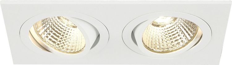 NEW TRIA 2 DL SQUARE Set, mattweiss, 2x6W, 38°, 2700K, inkl. Treiber, Clip