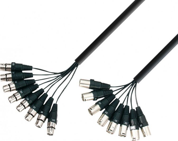 Adam Hall Cables K3 L8 MF 0500 Multicore Kabel 8 x XLR male auf 8 x XLR fe