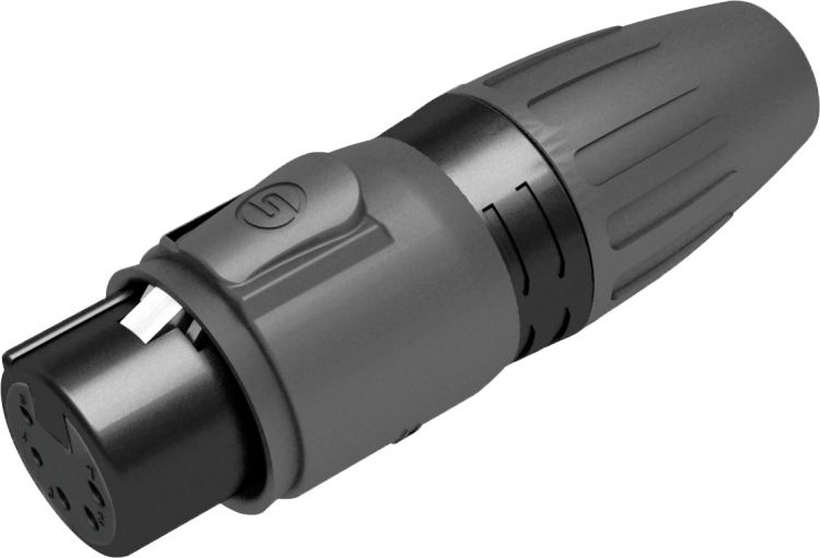 Seetronic XLR 5P Connector - female - IP65 Goldkontakte - schwarzes Gehäuse