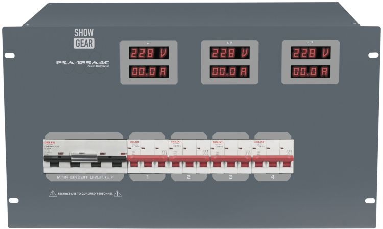 Showtec PSA-125A4C - 4 x MCB, CEE Ausgang