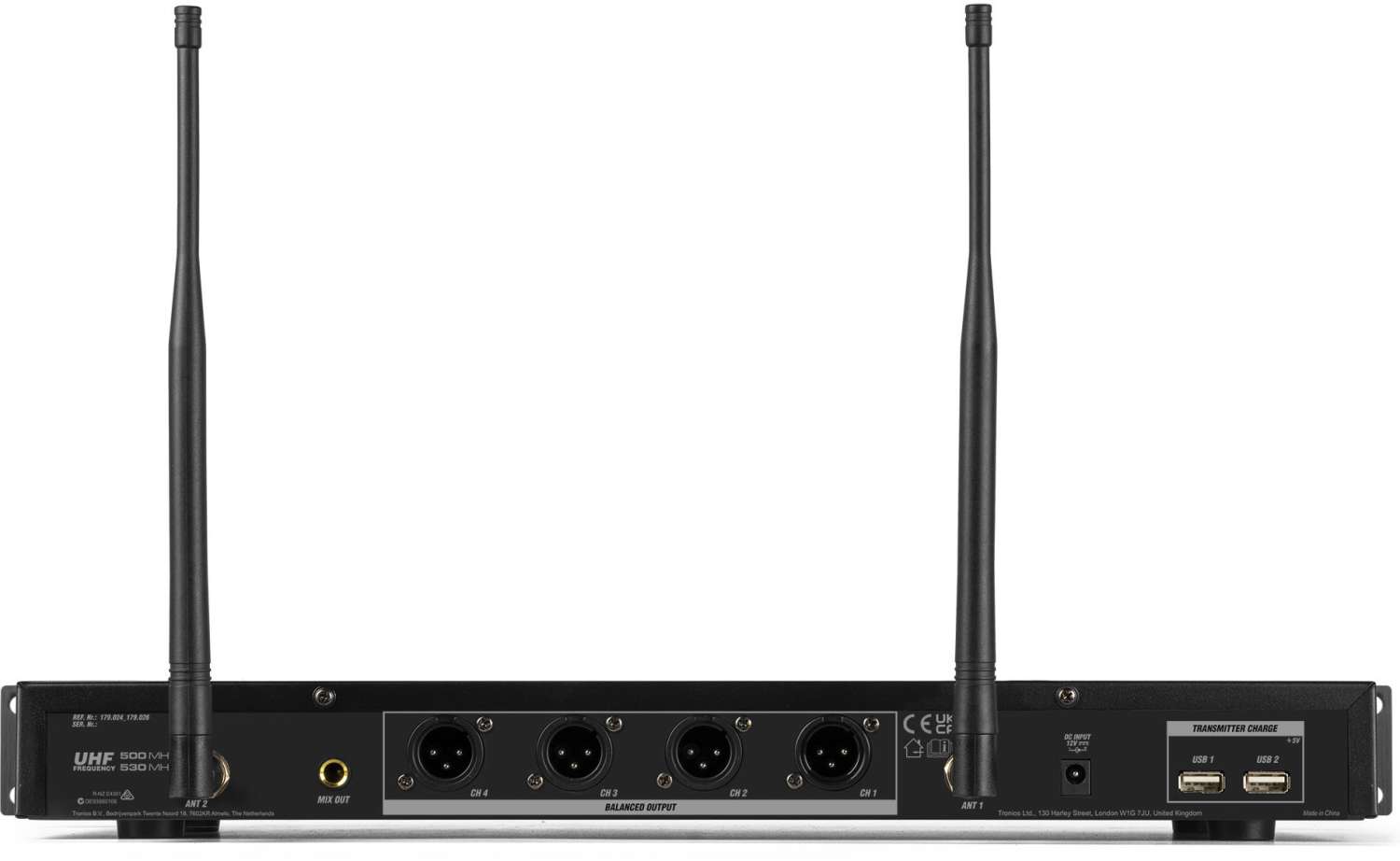 Système Micro Sans Fil UHF 4 Micros - 100 Canaux, Récepteur Rack, Parfait Concerts - 12