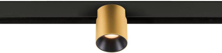 SLV FIXT-IT!, 48V, DALI, rund, Surface mounted track, Spot, 2700K, 6.6 W, 36°, gold / schwarz