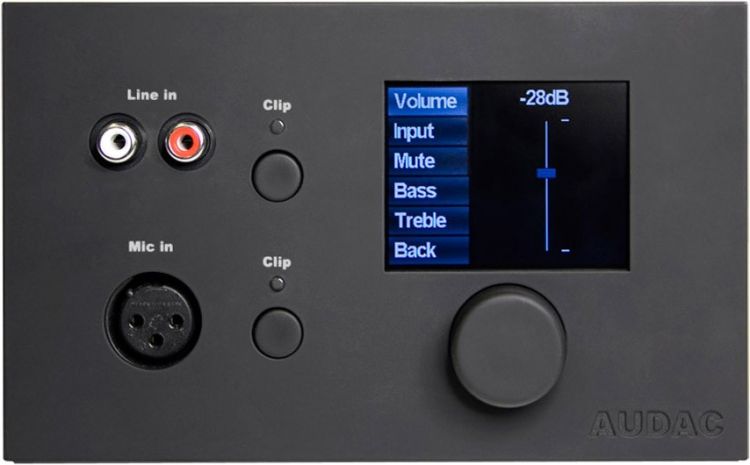 Audac DW 5066 B - All-In-One Wand Einbau Controller schwarz für AUM2 Audio
