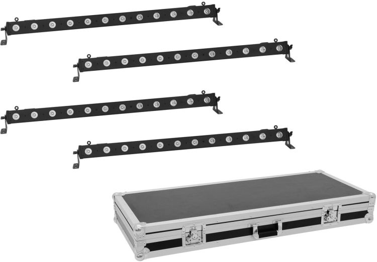 EUROLITE Set 4x LED BAR-12 QCL RGBW Leiste + Case