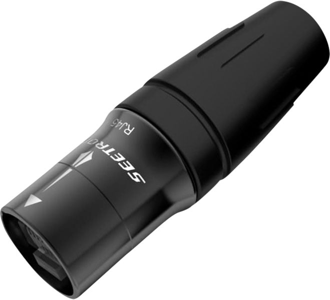SEETRONIC RJ45-Kabelkanal, schwarzes Gehäuse – IP65