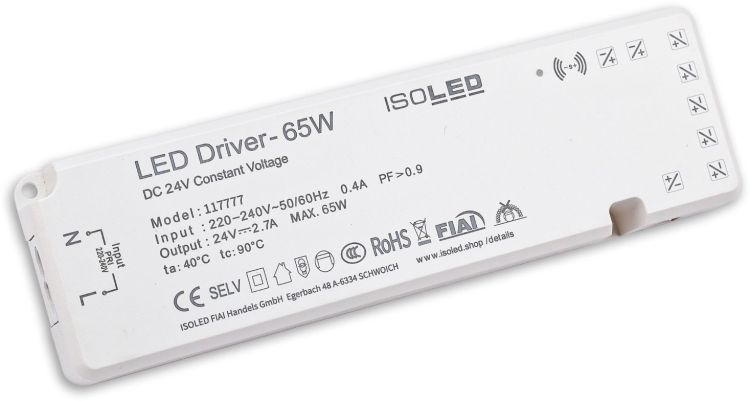 ISOLED LED MiniAMP Trafo 24V/DC, 0-65W, 7x3A mit Master Sensor-Port