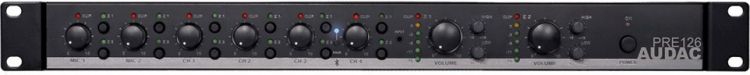 Audac PRE 126 Zwei Zonen - 6 Kanal stereo Vorverstärker