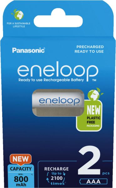 MONACOR BK-4MCDE/2BE NiMH-eneloop-Micro-Akkus, 2er-Set, PANASONIC