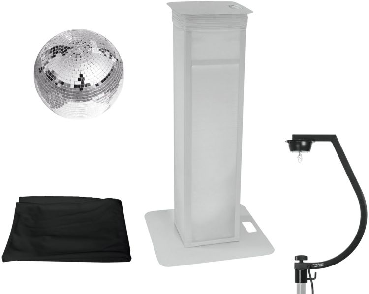 EUROLITE Set Spiegelkugel 30cm mit Stage Stand variabel + Cover schwarz