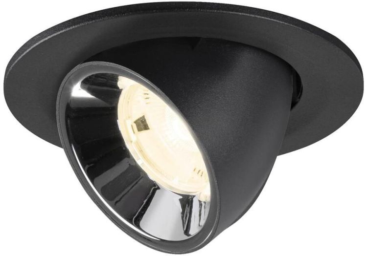 SLV NUMINOS® GIMBLE S, Deckeneinbauleuchte schwarz/chrom 4000 K 20°