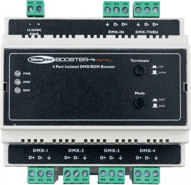 Showtec Booster-4 Install DIN Rail