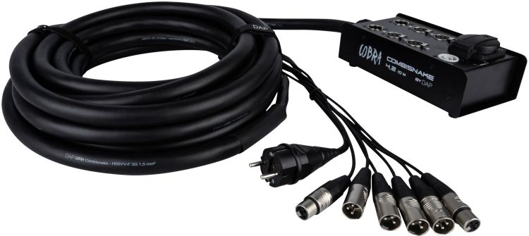DAP-Audio CobraX 4.2 CombiSnake 15 M 15 m 15 m – 4 Eingänge/2 Ausgänge + 16A-Stromversorgungskabel