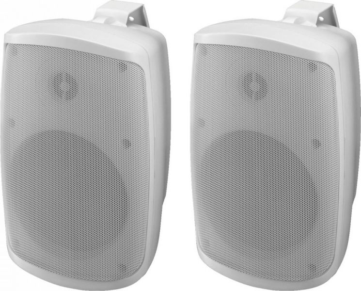 MONACOR WALL-05SET/WS Active 2-way stereo speaker system, 2 x 30 W