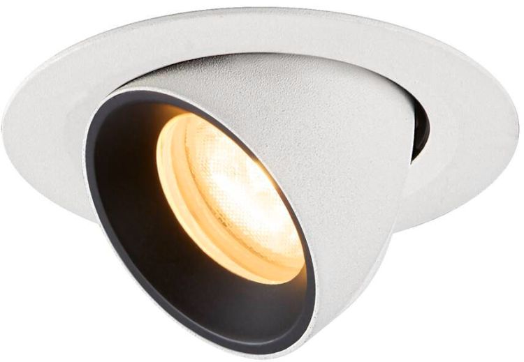 SLV NUMINOS® GIMBLE XS, Deckeneinbauleuchte weiß/schwarz 3000 K 55°