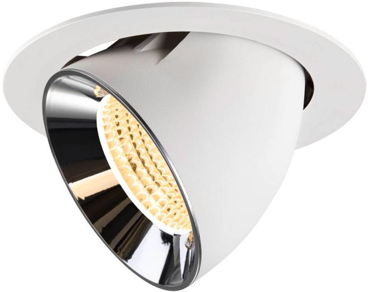 SLV NUMINOS® GIMBLE XL, Deckeneinbauleuchte weiß/chrom 3000 K 55°