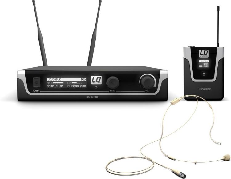LD Systems U506 UK BPHH Funkmikrofon System mit Bodypack und Headset