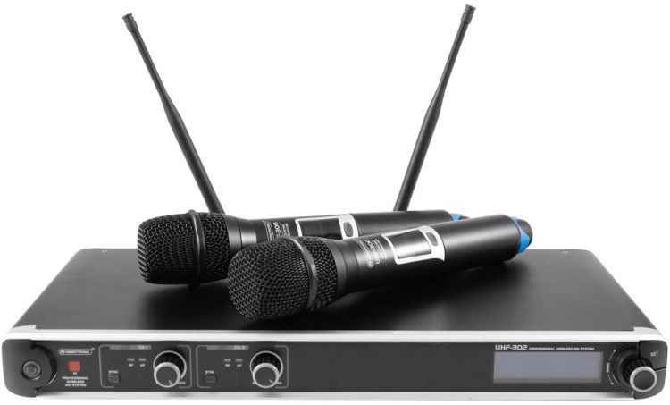 OMNITRONIC UHF-302 2-Kanal-Funkmikrofonsystem 823-832/863-865MHz