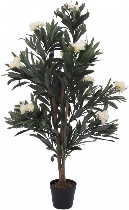 EUROPALMS Laurier-rose, plante artificielle, blanc, 120 cm