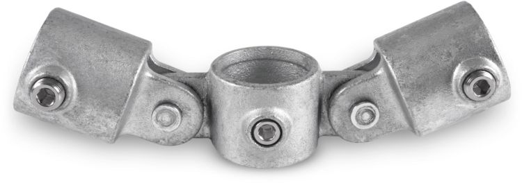 Riggatec Rohrverbinder Gelenkstück doppelt für 48,3 mm Rohr in Silber