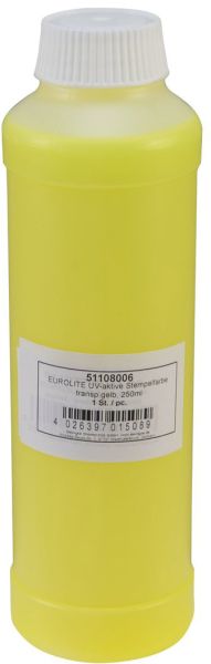 EUROLITE UV-aktive Stempelfarbe, transparent gelb, 250ml