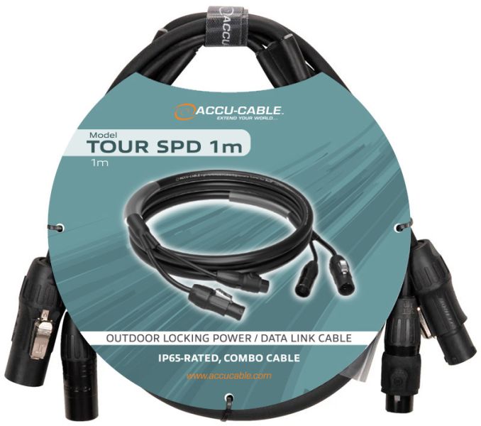 Accu Cable Tour SPD 1m Strom-DMX-Kombikabel