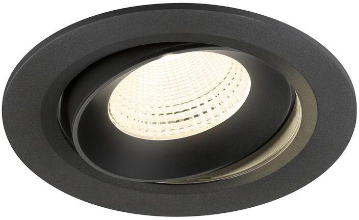SLV NUMINOS® MOVE L, Deckeneinbauleuchte, 4000 K, 55°, IP20, rund, schwarz