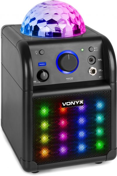 Vonyx SBS50B-PLUS Karaoke Set Schwarz mit LED Lichteffekten