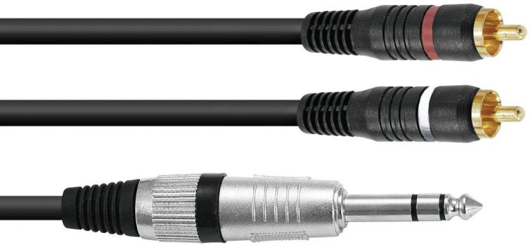 OMNITRONIC Adapterkabel Klinke Stereo/2xCinch 1,5m